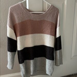 Misia Multicolor Striped Sweater - Brown, Black, Gray, White